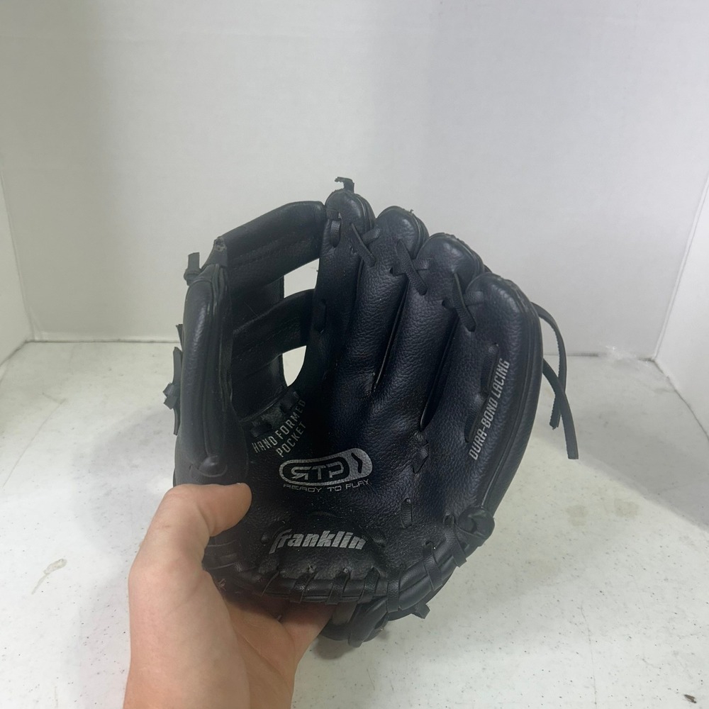 Franklin RTP Baseball Glove Black Hand Formed Pocket Dura-Bond Lacing Youth